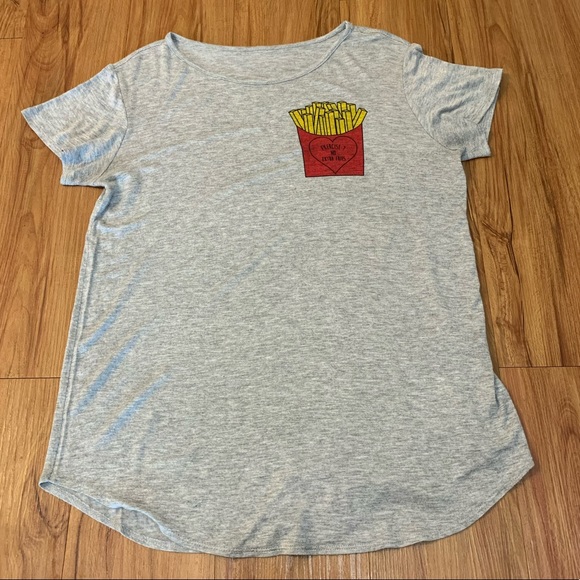 Gaze “Fries” Grey Scoop-neck Short Sleeve Top - Picture 4 of 10